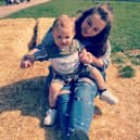 Sophie Dale with her son Levi who was nearly killed by measles.