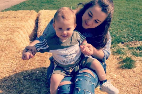 Sophie Dale with her son Levi who was nearly killed by measles.