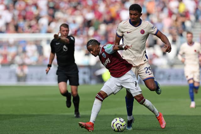 Crysencio Summerville during his side’s recent 3-0 defeat to Chelsea