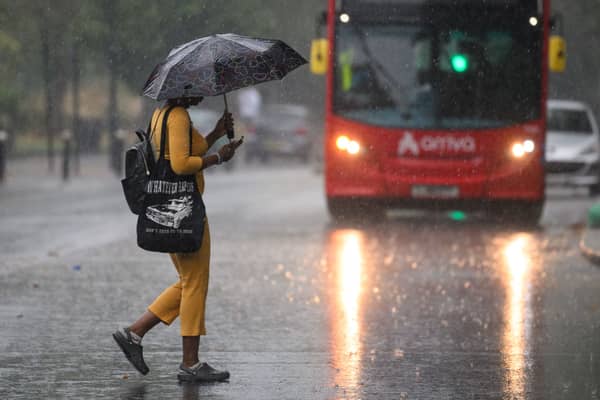 London was hit by heavy rainfall on Sunday night
