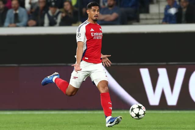 William Saliba in action for the Gunners against Atalanta in Champions League