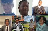 (L to R) Tyler Donnelly, Nathan Bawuah, Daniel Anjorin, Kamari Johnson, Rene Graham, Pharrell Garcia and Daejaun Campbell