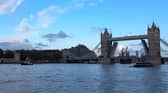 Watch our video to see the spectacular replica ship pass through Tower Bridge and along The Thames