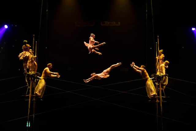 Corteo features countless feats of jaw-dropping acrobatics