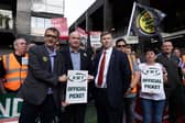 RMT General Secretary Mick Lynch with members