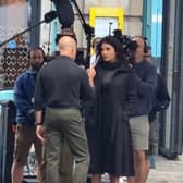 Priyanka Chopra and Stanley Tucci spotted filming in Shoreditch