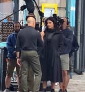 Priyanka Chopra and Stanley Tucci spotted filming in Shoreditch