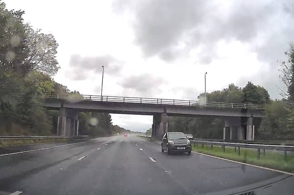 The driver of a Citroën C1 travelling the wrong way on the M55 in Lancashire on September 26.