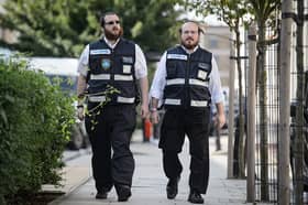 Members of the Jewish "Shomrim" security patrol team