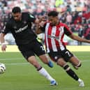 Kevin Schade fights West Ham's Max Kilman for the ball in Saturday's 1-1 draw