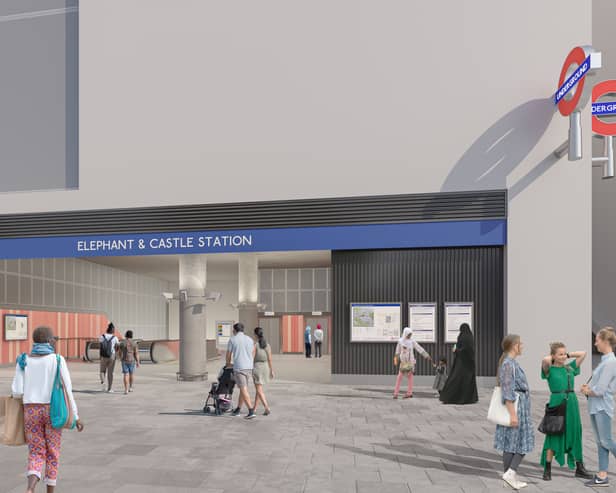 CGI view of Elephant & Castle Tube station entrance