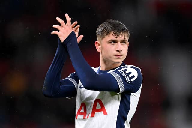 Mikey Moore made his Spurs debut against Manchester City.