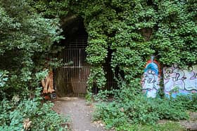 Tunnel portal of the former Edgware, Highgate and London Railway towards Highgate. Today it is a nesting ground for bats.