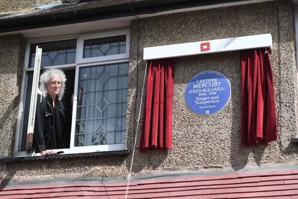 Freddie Mercury's blue plaque was unveiled in Feltham in 2016