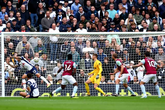 Kudus opens the scoring against Tottenham Hotspur.
