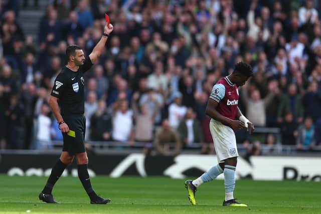 Mohammed Kudus saw red on Saturday.