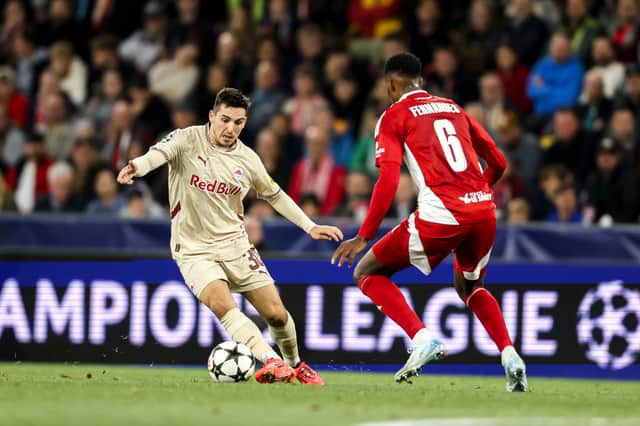 RB Salzburg's Oscar Gloukh in Champions League action vs Brestois