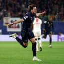 Arsenal target Dusan Vlahovic celebrates scoring for Juventus in Champions League
