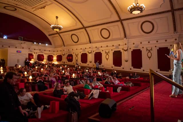 Jenni Becker speaks during the 25 Years of "Sliding Doors" celebration at The Electric Cinema on May 03, 2023