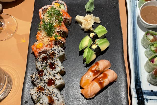 Just look at that magnificent sushi platter