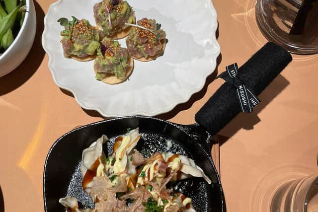 Gyoza and tuna tartare were delicious