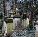 Old tombstones at Highgate Cemetery 