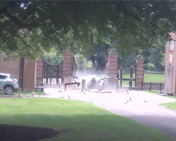 Drink driver Matthew Wootten crashes into the gates of the Prime Minister’s country house.