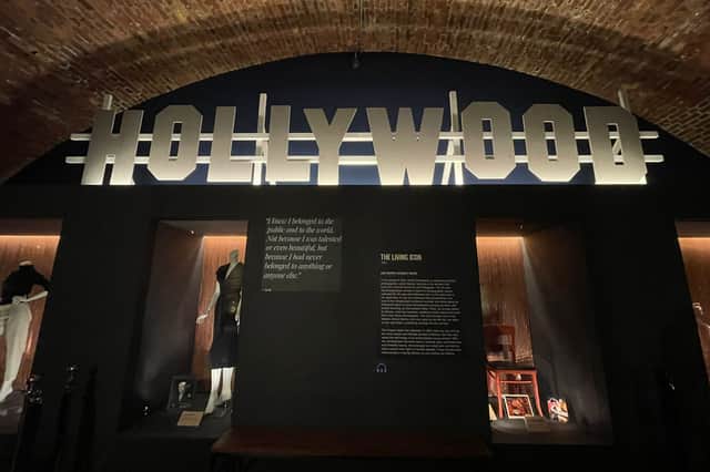 Hollywood sign at the Marilyn Monroe exhibiton