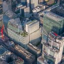 An artist's impression of the new Tenter House which will be built between Moorgate Station and the Barbican estate