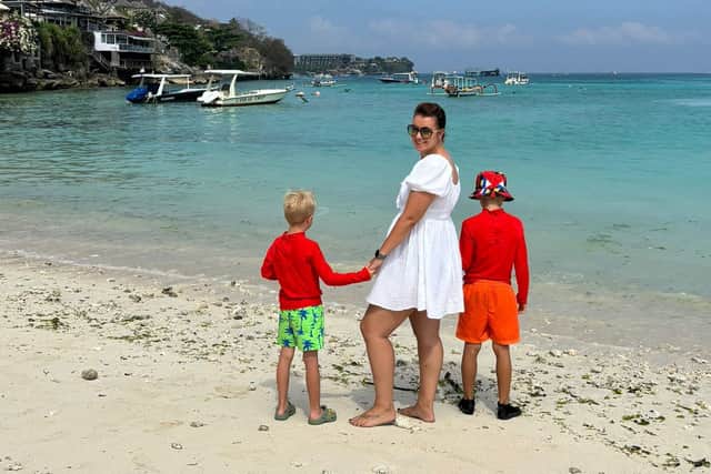 Emma Niblett with her two sons Noah, 8, and Isaac, 5.