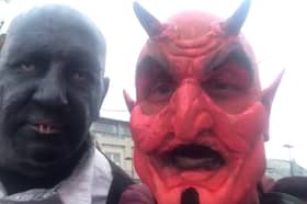 Chris Cole and Paul Fox in their Halloween costumes.