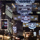 Lots of dazzling lights on St Martin's Lane 