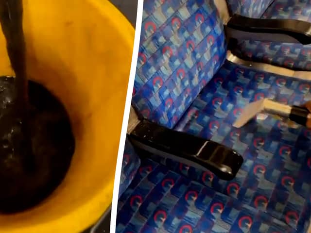 Filthy seats on the London Underground