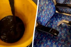 Filthy seats on the London Underground
