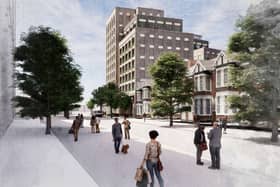 An artist's impression of what the aparthotel development would look like after the Euro Hotel and Spiritualist Church in Wembley