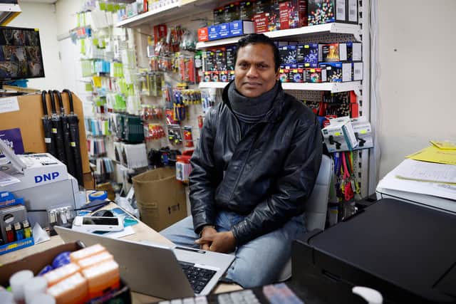 Suresh Bali at his shop in Wandsworth