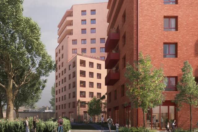 An artist's impression of planned blocks for car park at Thomas' Yard in Catford