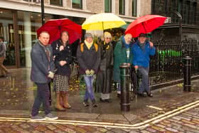 Members and supporters of the new London Loo Alliance gathered on Tuesday by a set of closed public toilets on Broadwick Street in Soho