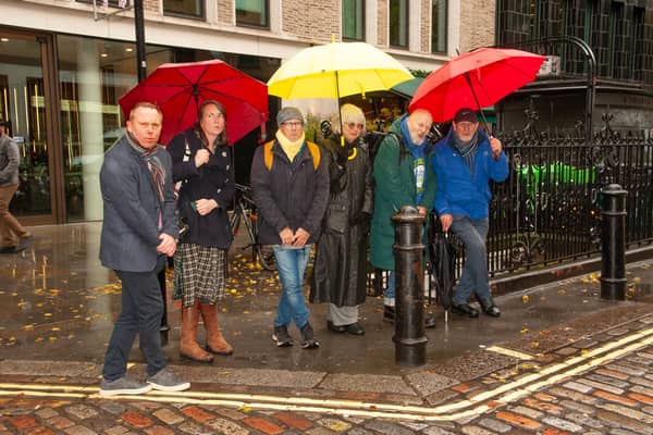 Members and supporters of the new London Loo Alliance gathered on Tuesday by a set of closed public toilets on Broadwick Street in Soho