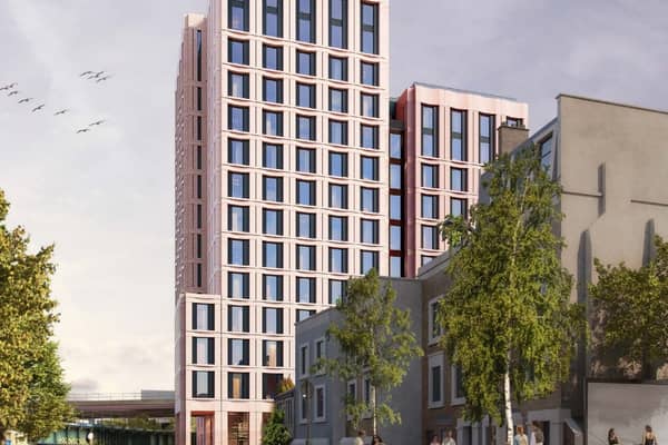 What the planned co-living block could look like from Hinton Road