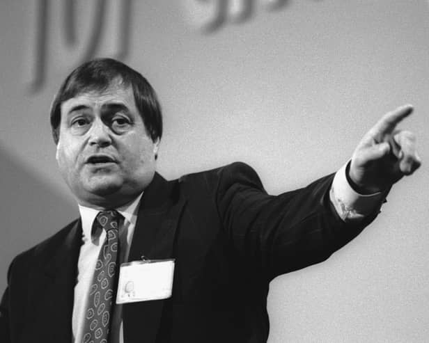 John Prescott speaks at the Labour Party Conference in Blackpool, October 1992.