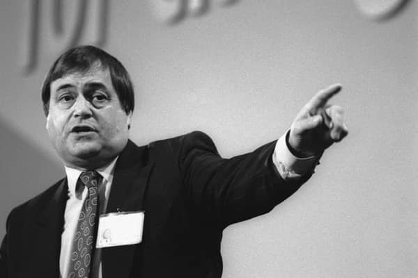 John Prescott speaks at the Labour Party Conference in Blackpool, October 1992.