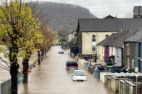 Parts of Pontypridd, South Wales, have been left submerged in water as the River Taff bursts its banks.