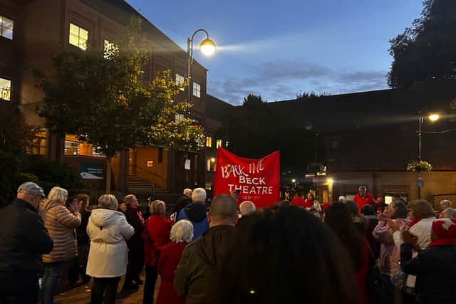 A Back the Beck protest was held outside Hillingdon Council over the future of the theatre