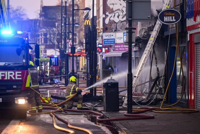 The fire was extinguished by 7:55am