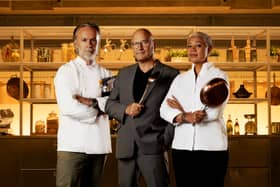 Marcus Wareing, Gregg Wallace and Monica Galetti present MasterChef: The Professionals