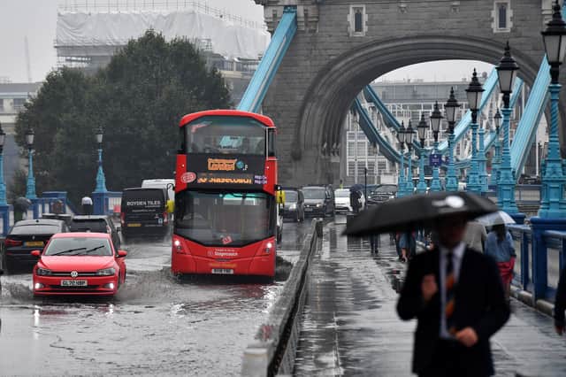 The Met Office has issued a yellow weather warning for London