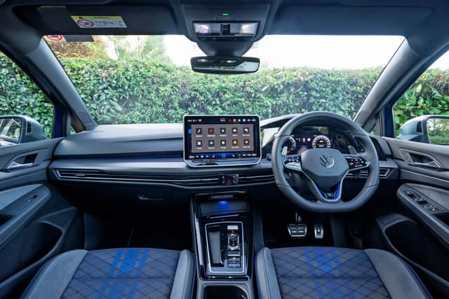 The Golf R has a lairy "race" mode for extra thrills