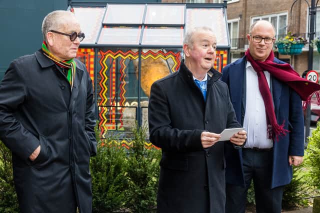 Ian Hislop unveils a new Marble Arch art installation