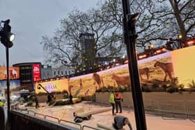Set up is underway for the Mufasa premiere in London tonight 
